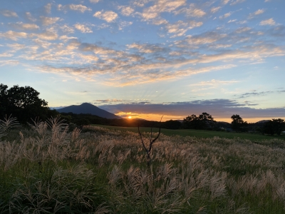 湧蓋山の夕陽